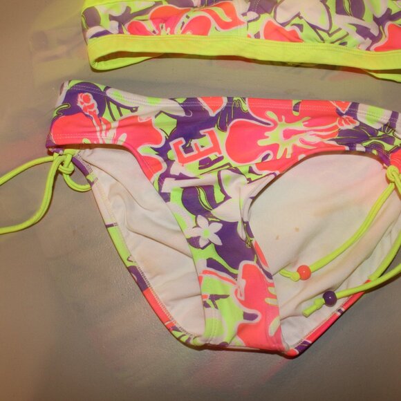 Multi Color 2 Pcs Justice Bikini Swimsuit Size 14 - Picture 3 of 10